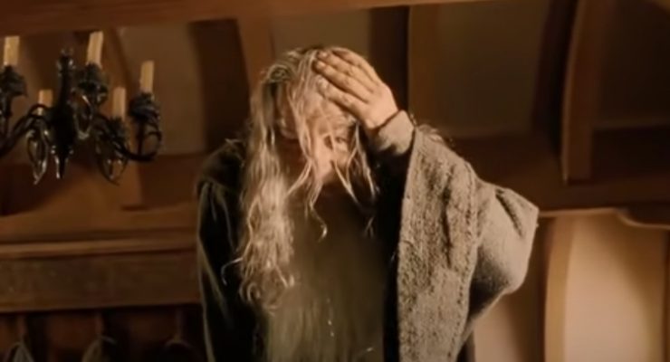 Gandalf sbatte la testa sul set