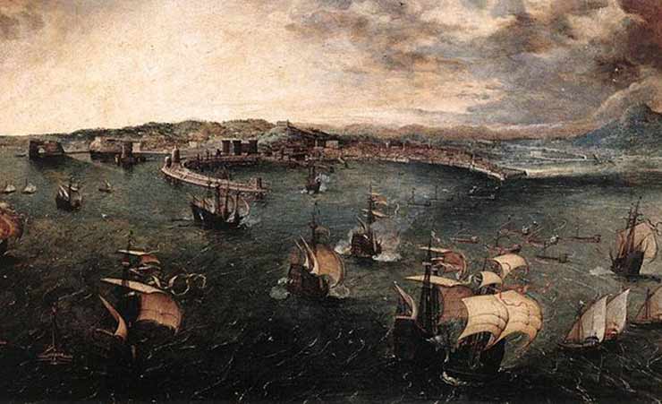 Veduta del Porto di Napoli di Bruegel il Vecchio