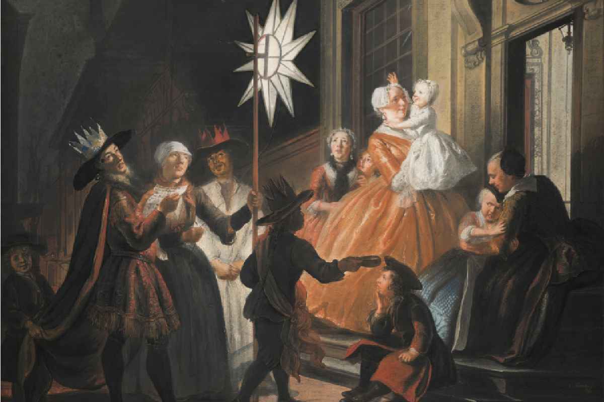 Dipinto con una stella lucente e altre figure